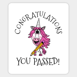 Exam Unicorn Congratulations You Passed GCSEs ALevels Sticker